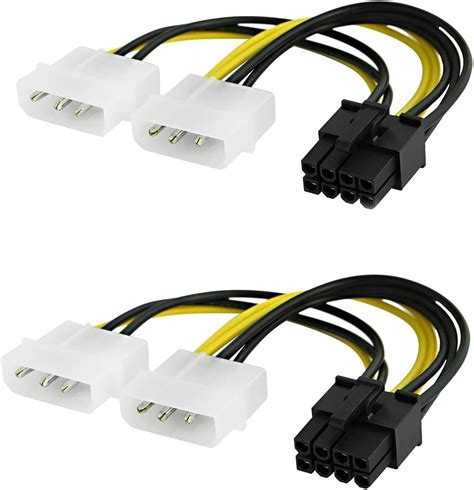 Cable Matters 2 Pack 8 Pin Pcie To Molex 2x Power Cable 4 Inches Electronics