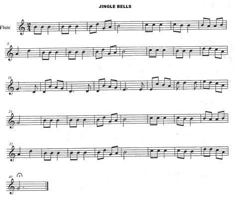 Partitura Y Notas De Jingle Bells Para Flauta Jugar Y Colorear