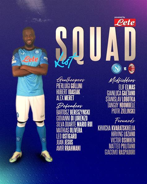 Official Ssc Napoli On Twitter Our Squad For Napolimilan Ucl