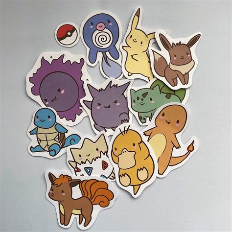 Pokemon Stickers Pokemon Stickers Pokemon Stickers Kawaii Etsy