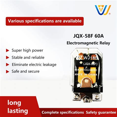 60A Normally Closed Open Relay Switch 220VAC General Purpose Power