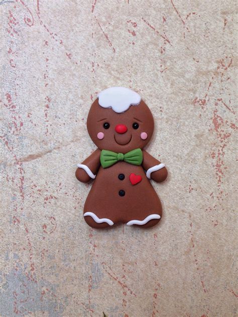 Gingerbread Man Pin Polymer Clay Christmas Gingerbread Man Etsy Uk