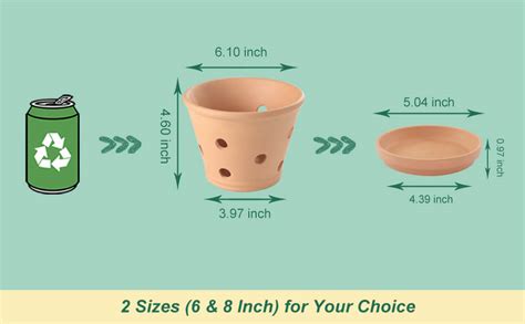 Amazon.com : vensovo 6 Inch Terracotta Orchid Pots with Holes and ...