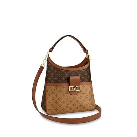 Louis Vuitton Hobo Dauphine Mm Shoulder Bag M Monogram Canvas Brown