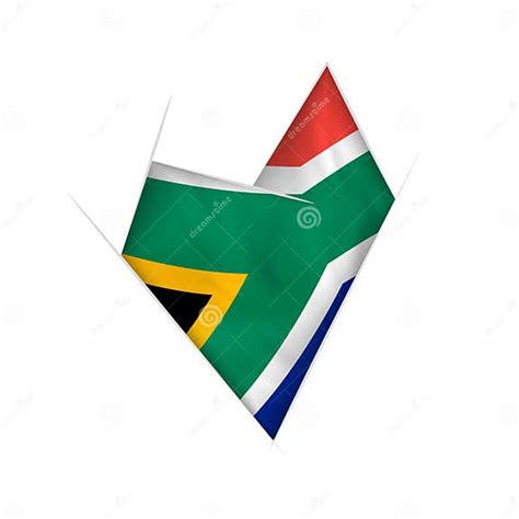 Sketched Crooked Heart With South Africa Flag Stock Vector