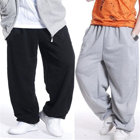 Men Loose Fit Sweatpants Hip Hop Dance Pants Sports Jogger Baggy