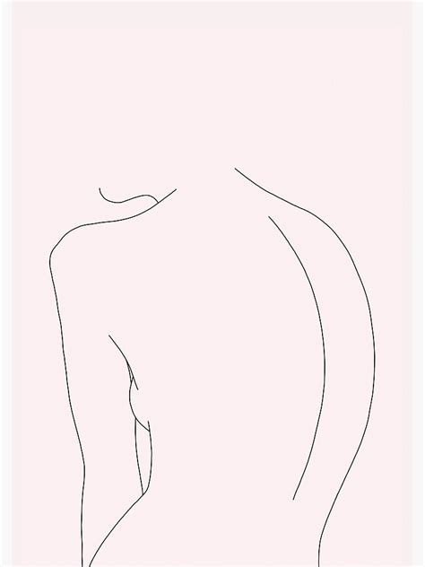 Nude Back Line Drawing Illustration Alex Natural Poster By