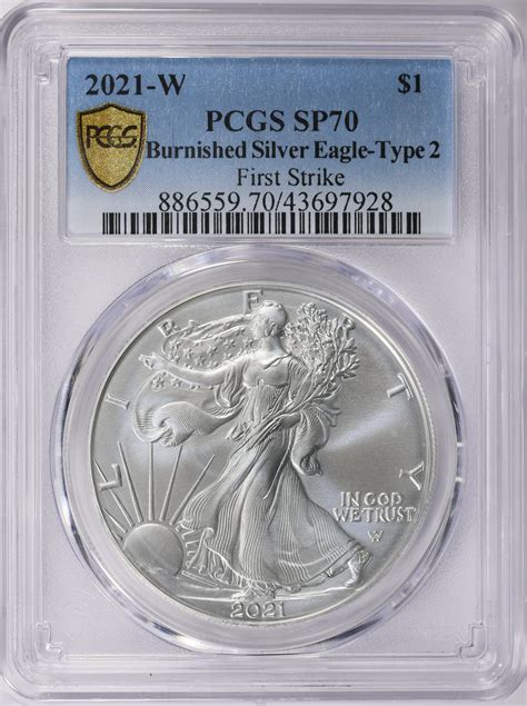 W Silver Eagle Burnished Type First Strike Pcgs Sp Item