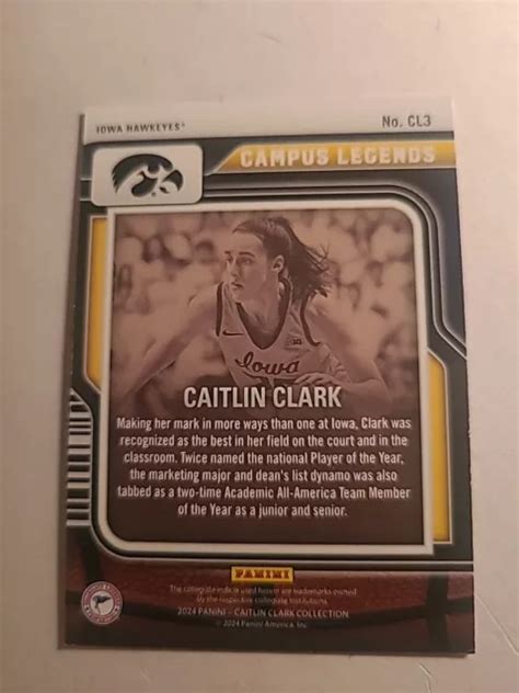 Panini Caitlin Clark Collezione Contenders Campus Legends Cl Iowa