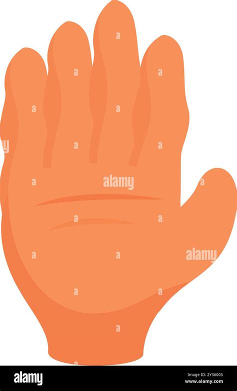 Cartoon Human Hand Showing Five Fingers Gesture Back Of The Hand View