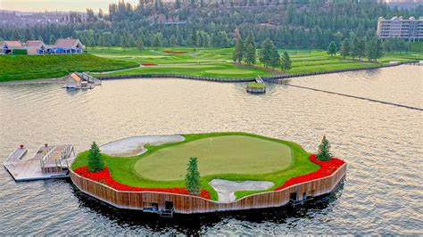 Floating Green Golf Course Tour Coeur Dalene Resort Youtube