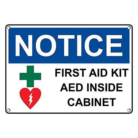 Weatherproof Plastic Osha Notice First Aid Kit Aed Inside Cabinet Sign