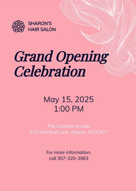 Hair Salon Grand Opening Invitation Template - Edit Online & Download