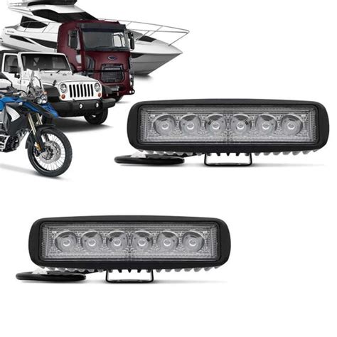 Par Farol Milha Retangular Barra Universal W X W Leds K Carro