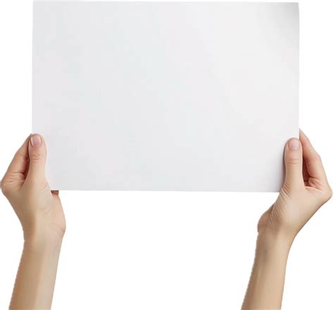 Hand Holding Blank White Paper Sheet 46004491 Png