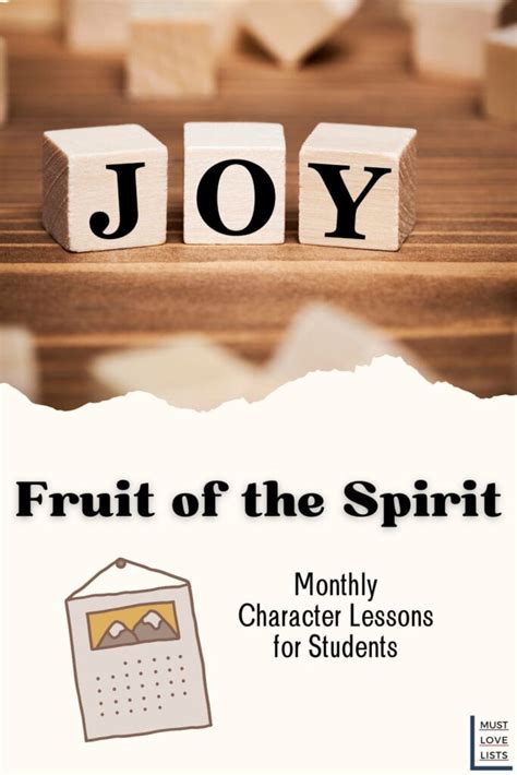 Fruit Of The Spirit Monthly Character Lesson For Teens Joy Must Love