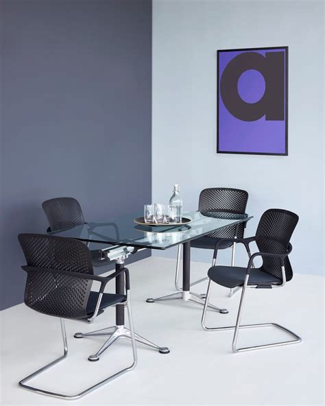 Burdick Glass And Aluminium Office Desk Meeting Table By Herman Miller Design Bruce Burdick