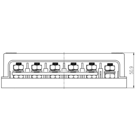 porte fusible Mega à 6 positions avec Busbar 250A