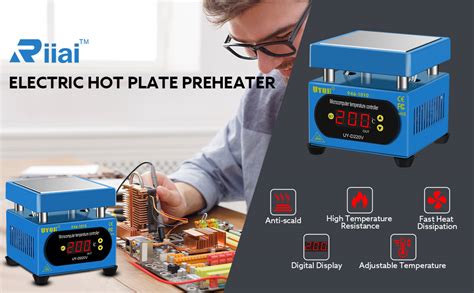 W Electric Hot Plate Preheat Soldering Preheating Station Welder Hot Plate Rework Heater Lab