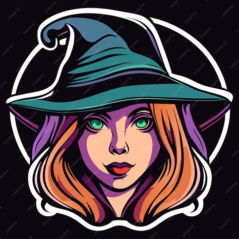 Premium Vector Halloween Witch Girl Twitch Scarecrow Hand Drawn Cartoon Sticker Icon Concept