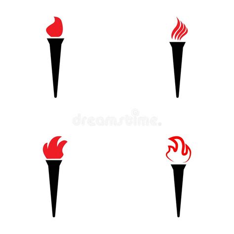 Torch Vector Icon Illustration Design Template Isolated Stock Vector