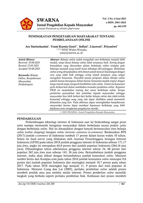 Pdf Peningkatan Pengetahuan Masyarakat Tentang Pembelanjaan Online