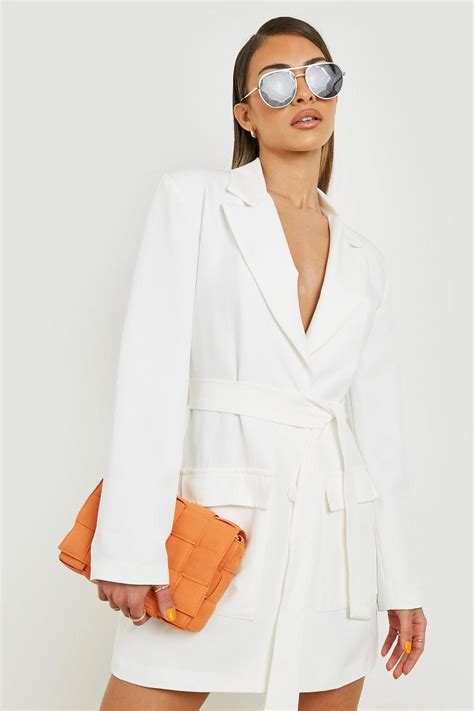 Utility Pocket Detail Tailored Blazer Dress Boohoo Au