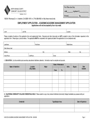 Fillable Online Nocccd Please Complete All Sections Of The Application