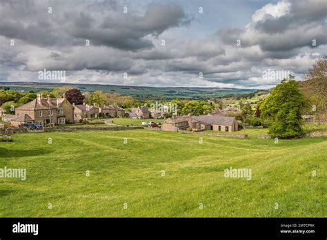 Early Evening Spring Sunshine On West Burton Wensleydale Yorkshire