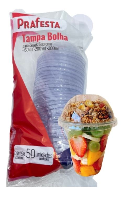 Tampa Bolha Sem Furo Prafesta Supremo Para Copos 150ml 200ml 300ml 50