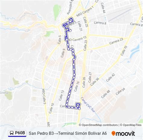 Ruta p60b horarios paradas y mapas San Pedro B3Terminal Simón