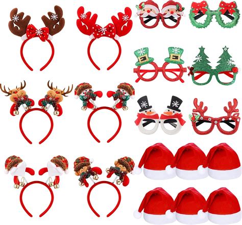 Glaitc Christmas Party Glasses Set Pcs Christmas Headband And Pcs