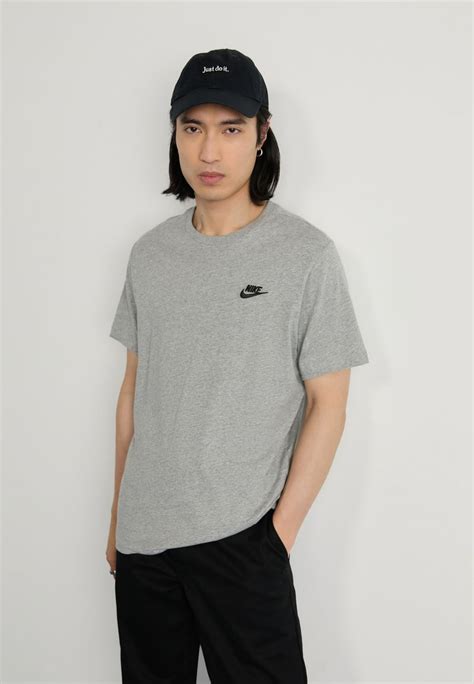 Nike Sportswear Club Tee T Shirts Basic Dark Grey Heather Black