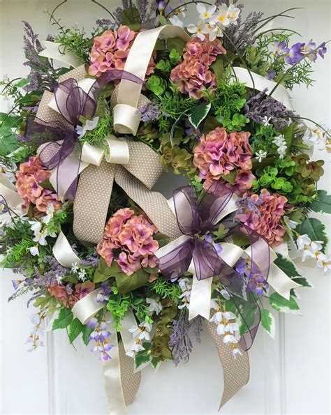 Pink Hydrangea Wreathsassy Doors Wreath Everyday Wreathfront Door