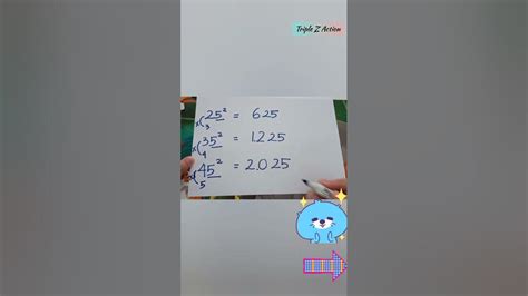 Math Tricks For Fast Calculationeasy Square Of 2 Digit Number Ending With 5 Mathematics Youtube