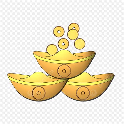 Golden Ingot PNG Picture Cartoon Golden Ingot Illustration Golden