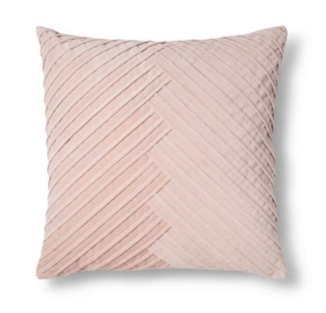 Blush Pleated Velvet Throw Pillow Fieldcrest Blush Throw Pillow