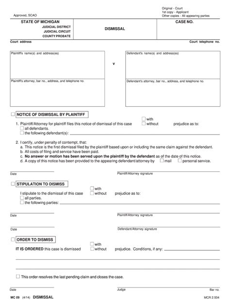 Michigan Motion To Dismiss Form Defendant Fill Out Sign Online DocHub