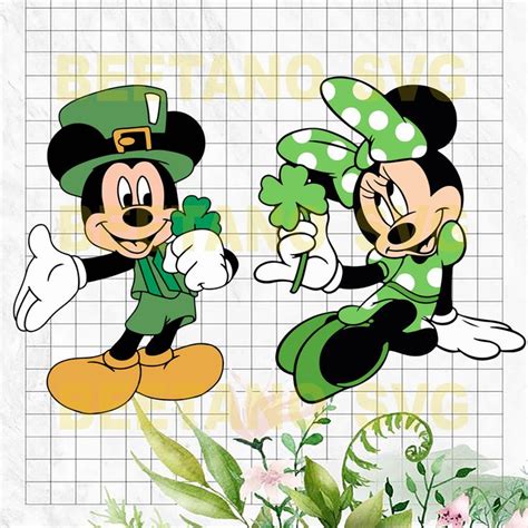 Mickey And Minnie Mouse St Patrick Day Lucky Files For Cricut Svg Dxf