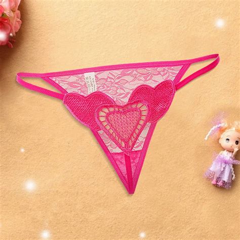 Uaang Sexy Women Lace Hollow Out Butterfly Shaped G String Open Crotch