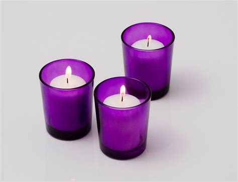 Richland Votive Candles And Eastland Clear Votive Holders Set Of 72 Purple Votive Candle Holders