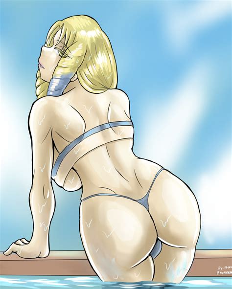 Rule 34 Ass Astraea Bikini Blonde Hair Coming Out Of Water Drill Hair