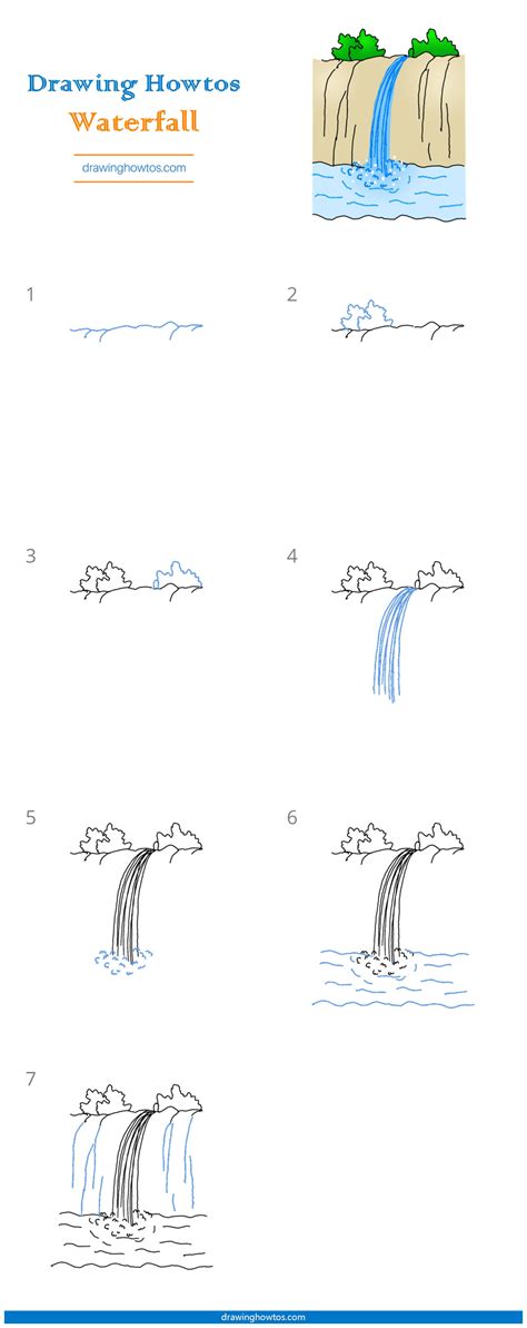 How To Draw A Waterfall Easy Step By Step : Easy, step by step ...