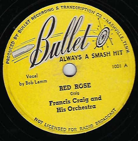 Francis Craig And His Orchestra - Red Rose / Near You (1947, Shellac ...
