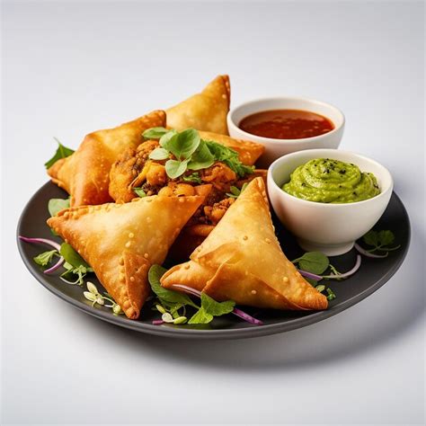 Premium Ai Image Vegetarian Samosas Indian Special Traditional Food