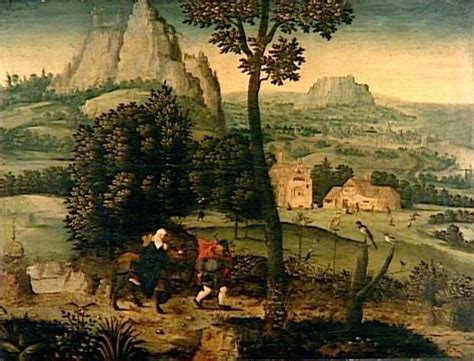 Joachim Patinir 1485 1524 pretexte au paysage l arbre coupe la scène en