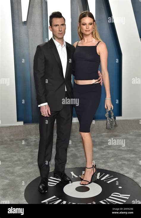 Adam Levine And Behati Prinsloo Attending The Vanity Fair Oscar Party