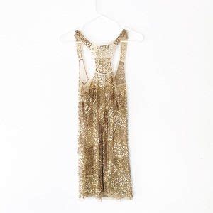 Arden B Dresses Nwt Gold Sequin Sexy Sheer Nude Illusion Mini Dress
