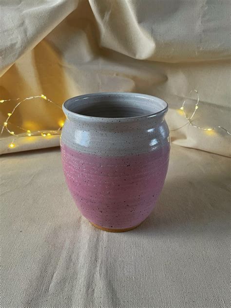 pink ribbed vase ceramic vase blue vase country house vase etsy