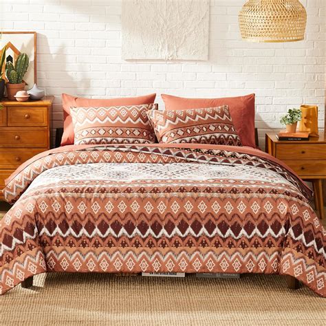 Geniospin Full Comforter Set Boho Aztec Comforter Set 7 Pieces All Season Reversible Bed In A